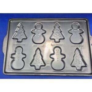 Ekco Nestle Tollhouse Bakers Secret Cookie Pan Snowman Christmas Tree 17x11"